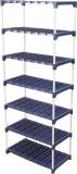 Novatic Multi Utility Metal Book / Shoe / Cloth Foldable Rack Storage Display Bookcase Plastic Open Book Shelf (Finish Color - Royal Blue, DIY(Do-It-Yourself))