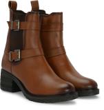 Delize Chelsea Ankle Boots For Women (Tan , 3)