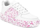 Roadster RDWAJ3942 Lightweight Comfort Summer Trendy Premium Stylish Sneakers For Women (White, Pink , 3)