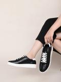 Dressberry Casual Sneaker Shoes for Women | Classic Rounded Toe & Pampering Cushioned Sneakers For Women (Black , 3)