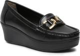 flat n heels Loafers For Women (Black , 7)