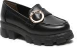 flat n heels Loafers For Women (Black , 8)