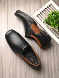 EGOSS Comforts Premium Genuine Leather Slip On For Men (Black , 10)