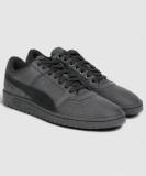 PUMA Sky Ii Lo Color Blocked Leather Sneakers For Men (Black, Grey , 4)