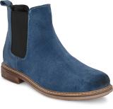 Roadster Men Blue Solid Flat Boots Boots For Men (Blue , 6)