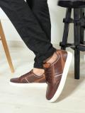 CARLTON LONDON Brown Lace-Ups Men Sneakers Sneakers For Men (Brown , 6)