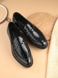 INVICTUS Invictus Men Black Faux Leather Formal Slip On Loafers Party Wear For Men (Black , 9)