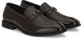 INVICTUS Men Textured Formal Loafers Slip On For Men (Brown , 6)