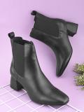 Dressberry Dressberry Women Black Faux Leather Casual Chelsea Boots Boots For Women (Black , 4)