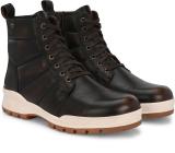 Delize Genuine Leather Ankle Derby Boots For Men (Tan , 6)