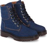 Delize Ankle Derby Boots For Women (Blue , 6)