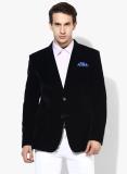 Hangup Solid Single Breasted Party Men Blazer (Dark Blue)