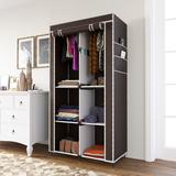 GTC 7800-3 C Cloth Rack Storage Organizer Shelves Almirah PP Collapsible Wardrobe (Finish Color - Brown, DIY(Do-It-Yourself))