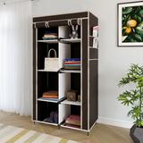 GTC 7800-2 C Cloth Rack Storage Organizer Shelves Almirah PP Collapsible Wardrobe (Finish Color - Brown, DIY(Do-It-Yourself))
