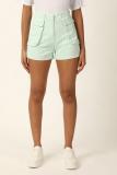 FOREVER 21 Solid Women Light Green Regular Shorts