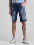 JACK & JONES Solid Men Blue Denim Shorts