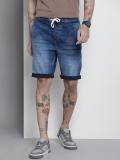 The Indian Garage Co. Solid Men Blue Denim Shorts