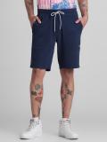 JACK & JONES Solid Men Dark Blue Casual Shorts