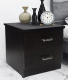 Om Shiv 2 DRAWER Engineered Wood Side Table (Finish Color - BROWN, Pre-assembled)