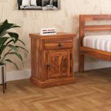 Shree Jeen Mata Enterprises Solid Sheesham Wood Leaf Style Side Table For Bed Room Living Room , Hotel . Solid Wood Side Table (Finish Color - Honey Teak Finish Design 4, Pre-assembled)