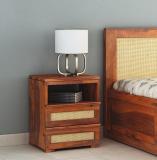 GOYALINTERIOR Solid Wood Bedside Table (Finish Color - Honey Finish -01, DIY(Do-It-Yourself))