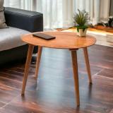 WoodenTwist Wooden Oval Shape Pokily for Living Room Solid Wood Side Table (Finish Color - Brown, DIY(Do-It-Yourself))