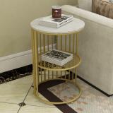 WoodenTwist 1-Tier Round Metal End Table (Finish Color - Gold, Pre-assembled)