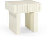 Fine Kraft INC Enduring Beauty Solid Wood Sebastain Side Table for Bedroom & Living Room Solid Wood Side Table (Finish Color - Off White, Pre-assembled)