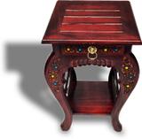 manzees Beautiful Rosewood Floral Carved Handmade Bedside Table with drawer | Side Table Solid Wood Bedside Table (Finish Color - F1, Pre-assembled)