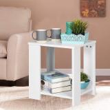 CraftOnline Folding Side Stool for Living Rooms and Office | Small Side Table Engineered Wood Side Table (Finish Color - WHITE FINISH, DIY(Do-It-Yourself))