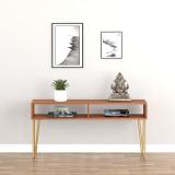 ANIKAA Hux Engineered Wood Console Table (Finish Color - Walnut/Golden, DIY(Do-It-Yourself))