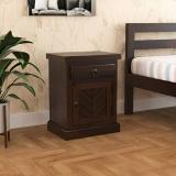 Devsignature Solid Sheesham Wood Bed Side Table For Bed Room Solid Wood End Table (Finish Color - Walnut Finish 4, Pre-assembled)