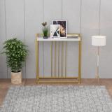 Anishwar Nordic style, Hall Table, Living Room Table Metal Console Table (Finish Color - Golden And White, Pre-assembled)