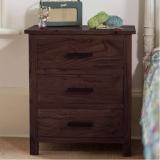 LOONART Solid Sheesham Wood Bed Side Table With Storage For Bed Room / Hotel. Solid Wood Bedside Table (Finish Color - Walnut Finish, Pre-assembled)