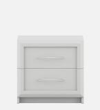 SPACEWOOD Engineered Wood Bedside Table (Finish Color - HIGH GLOSS WHITE, Knock Down)