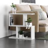 ShahQ S Shaped End Table in Engineered Wood Bedside Table (Finish Color - White, DIY(Do-It-Yourself))