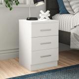 UNITEK FURNITURE 3 Drawer Storage, Side Table, Night Stand Engineered Wood Bedside Table (Finish Color - White 3 D, Pre-assembled)