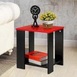 CraftOnline Folding Side Stool for Living Rooms and Office | Small Side Table Engineered Wood Side Table (Finish Color - Red and Black, DIY(Do-It-Yourself))