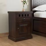 Devsignature Solid Sheesham Wood Bed Side Table For Bed Room Solid Wood End Table (Finish Color - Walnut Finish 2, Pre-assembled)