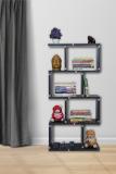 KVS Furniture Engineered Wood Open Book Shelf (Finish Color - Black, DIY(Do-It-Yourself))