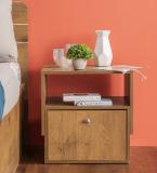 Sleepyhead Pal Engineered Wood Bedside Table (Finish Color - Volga Walnut, Knock Down)