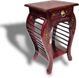 manzees Wooden Floral Carved Side Table with drawer | Sofa Side Table ( Set of 1 ) Solid Wood Bedside Table (Finish Color - Floral 1, Pre-assembled)