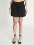 Roadster Solid Women Regular Black Skirt