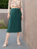 Dressberry Solid Women A-line Green Skirt