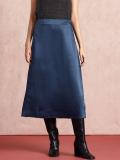 all about you Solid Women A-line Blue Skirt