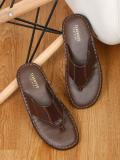 Teakwood Leathers Men Flip Flops (Brown , 6)