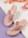 TRUFFLE COLLECTION Women Slides (Pink , 3)