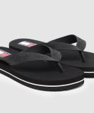 TOMMY HILFIGER Women Flip Flops (Black , 6.5)