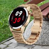 Fire-Boltt Ultimate 35.3mm (1.39) Stainless Steel Luxury Bluetooth Calling, 120+ Sports Smartwatch (Gold Strap, Free Size)