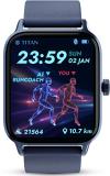 Titan Traveller,36.3 mm AMOLED Display,AOD,Working Crown,BT Calling,IP68,SOS Smartwatch (Blue Strap, Standard)